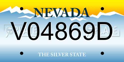V04869D Nevada License Plate