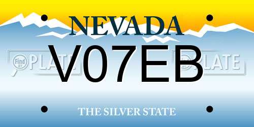 V07EB Nevada License Plate