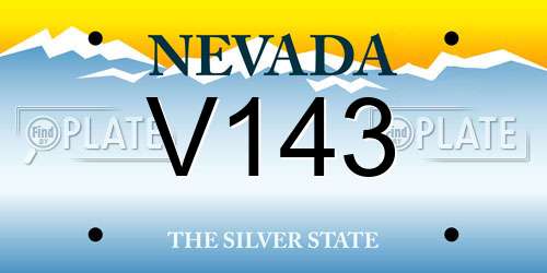 V143 Nevada License Plate