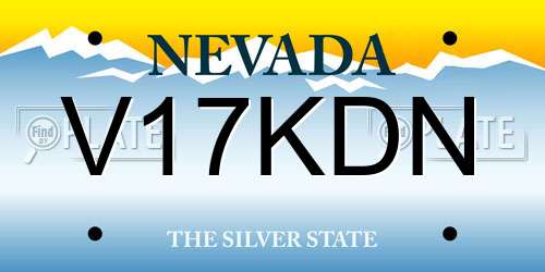 V17KDN Nevada License Plate