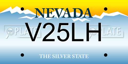 V25LH Nevada License Plate