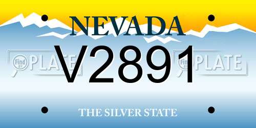 V2891 Nevada License Plate