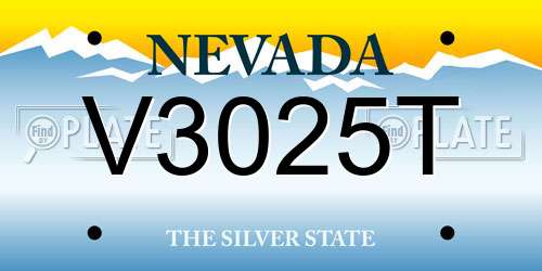 V3025T Nevada License Plate