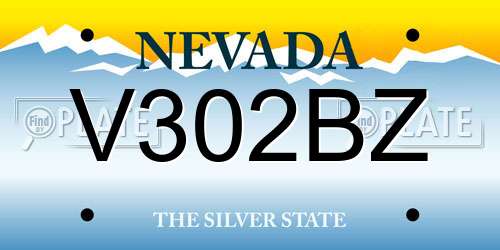 V302BZ Nevada License Plate