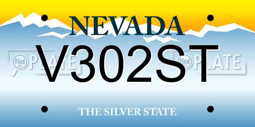 V302ST Nevada License Plate