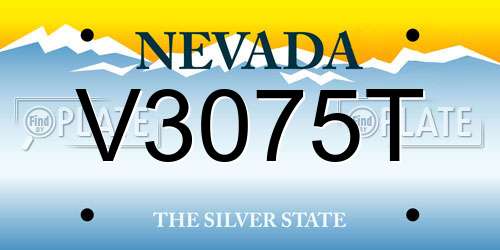 V3075T Nevada License Plate