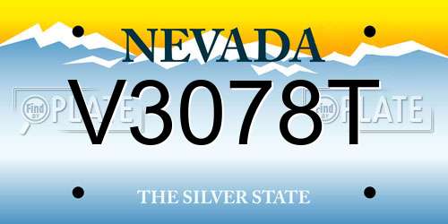 V3078T Nevada License Plate