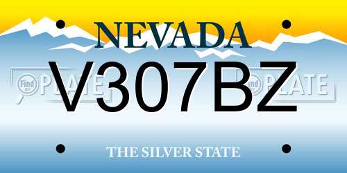 V307BZ Nevada License Plate