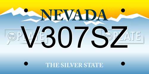 V307SZ Nevada License Plate