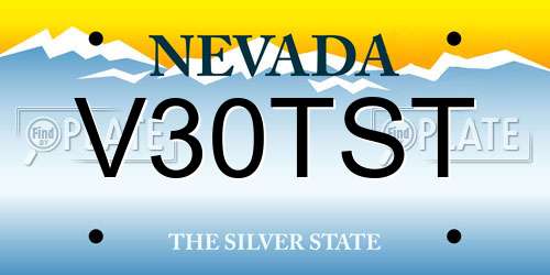 V30TST Nevada License Plate
