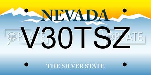 V30TSZ Nevada License Plate