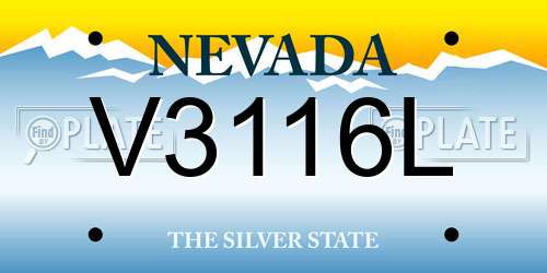 V3116L Nevada License Plate