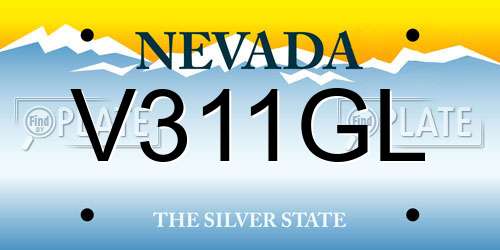 V311GL Nevada License Plate
