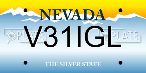 V31IGL Nevada License Plate