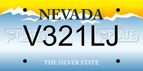 V321LJ Nevada License Plate