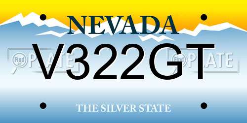 V322GT Nevada License Plate