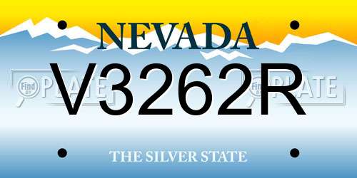 V3262R Nevada License Plate