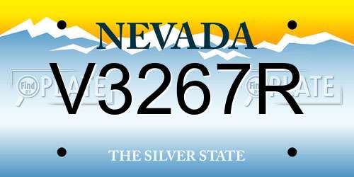 V3267R Nevada License Plate
