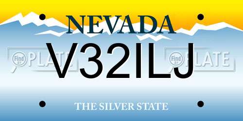 V32ILJ Nevada License Plate
