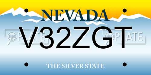 V32ZGT Nevada License Plate