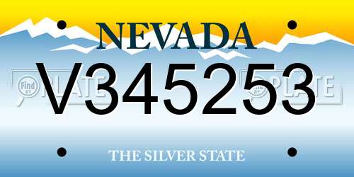 V345253 Nevada License Plate
