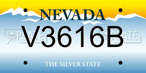 V3616B Nevada License Plate