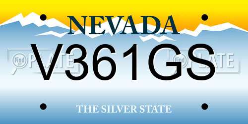 V361GS Nevada License Plate