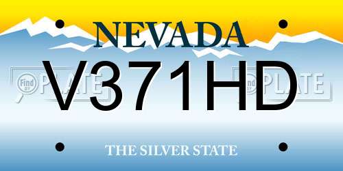V371HD Nevada License Plate