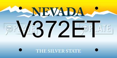 V372ET Nevada License Plate
