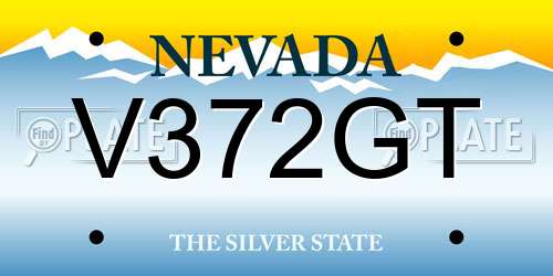 V372GT Nevada License Plate