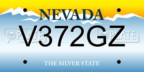 V372GZ Nevada License Plate