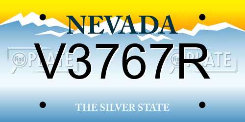V3767R Nevada License Plate