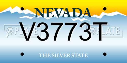 V3773T Nevada License Plate