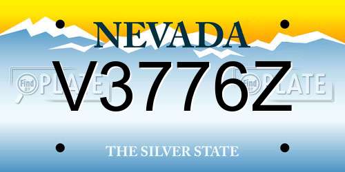 V3776Z Nevada License Plate