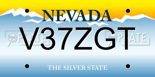 V37ZGT Nevada License Plate