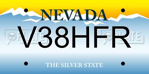 V38HFR Nevada License Plate