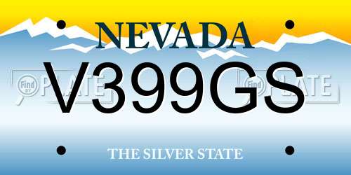 V399GS Nevada License Plate