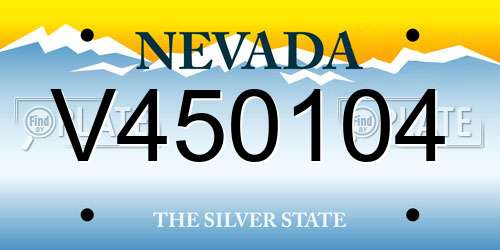 V450104 Nevada License Plate