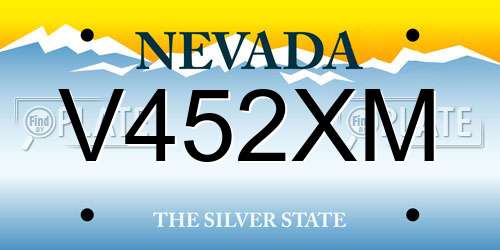 V452XM Nevada License Plate