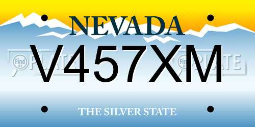 V457XM Nevada License Plate