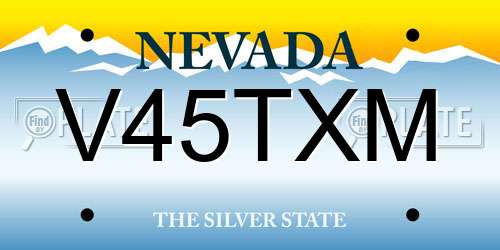 V45TXM Nevada License Plate