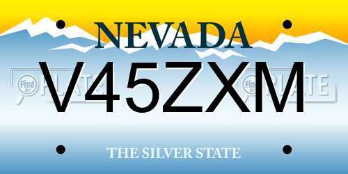 V45ZXM Nevada License Plate