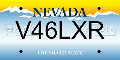 V46LXR Nevada License Plate