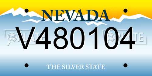V480104 Nevada License Plate