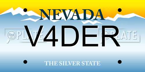 V4DER Nevada License Plate
