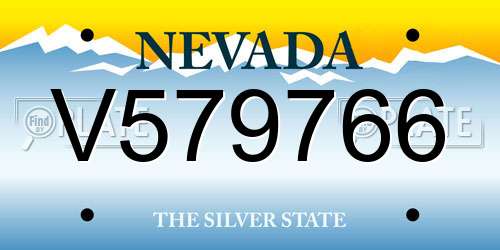 V579766 Nevada License Plate
