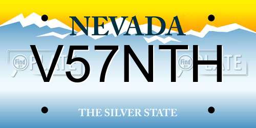 V57NTH Nevada License Plate