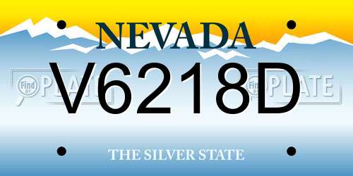 V6218D Nevada License Plate