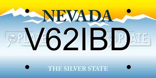 V62IBD Nevada License Plate
