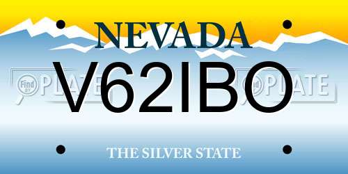 V62IBO Nevada License Plate